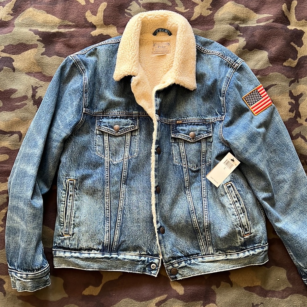 Polo Ralph Lauren wool shearling lined denim jacket NWT